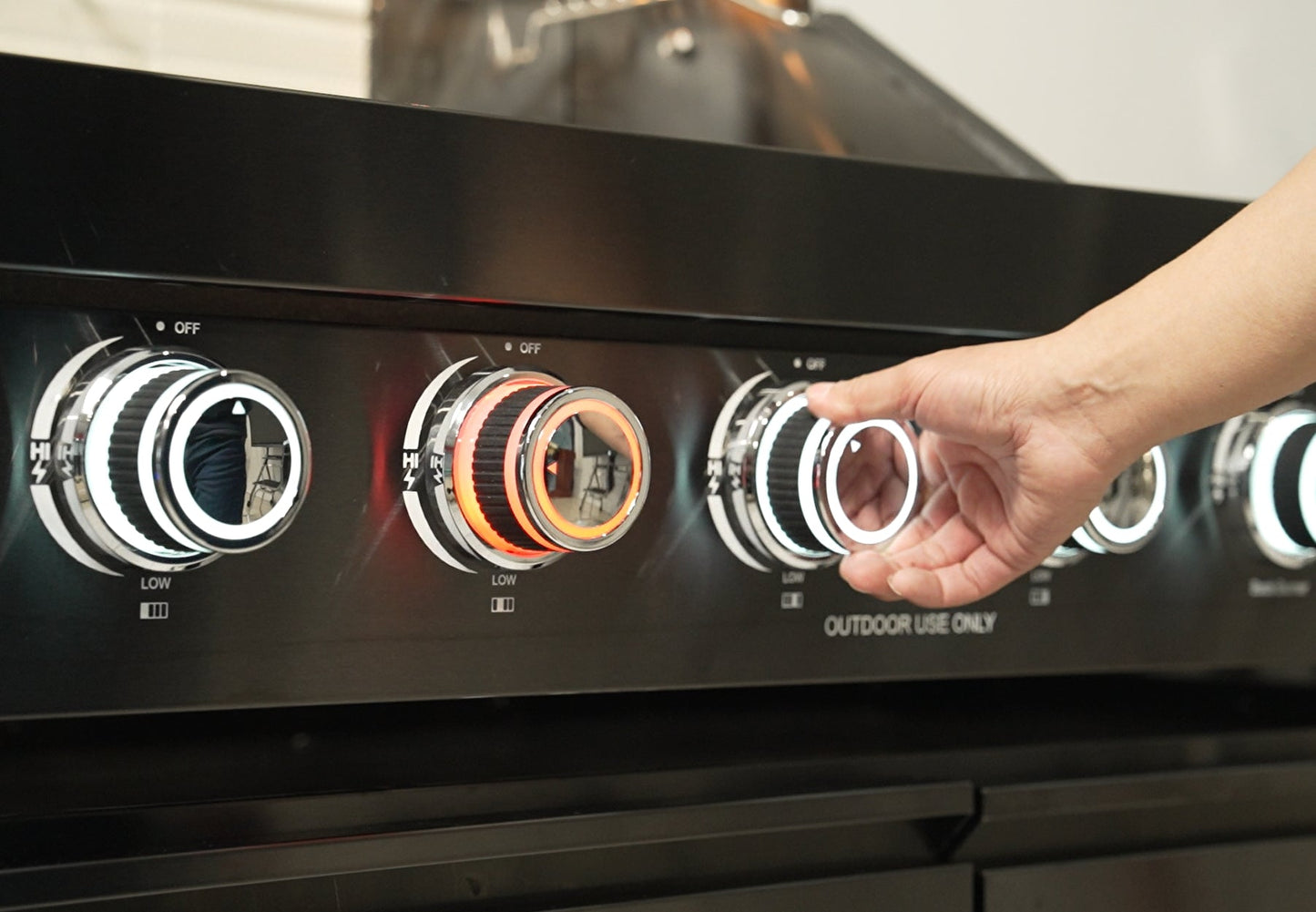 105 in. Sunzout Modular Outdoor Kitchen Island with a 32 Inch Grill and Sideburner, Refrigerator and Sink - Sunzout Outdoor Spaces LLC