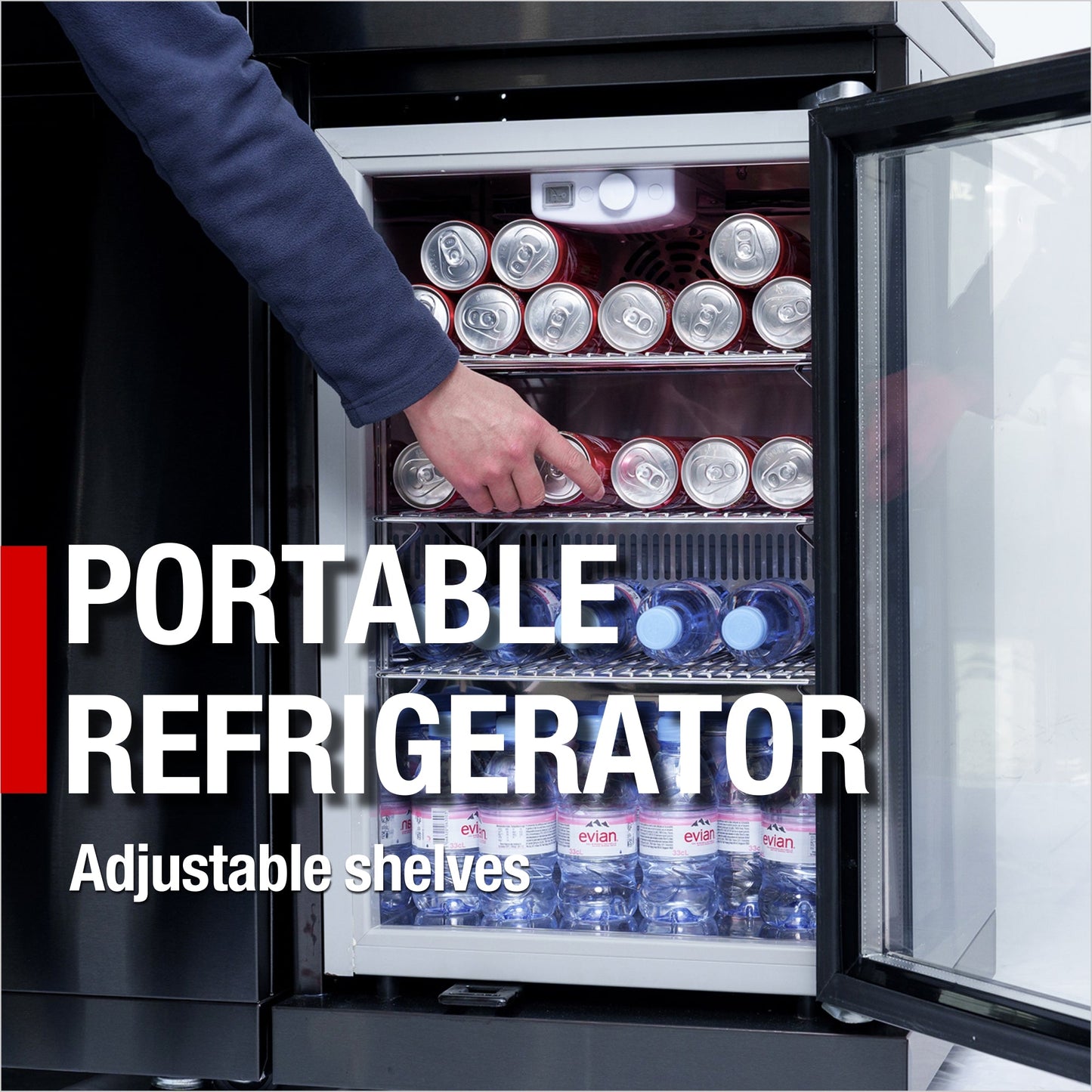 20 in. Sunzout Black Steel Refrigerator with Cabinet For Modular Outdoor Kitchens - Sunzout Outdoor Spaces LLC