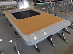 Inflatable Dock with Mesh Protected Pool