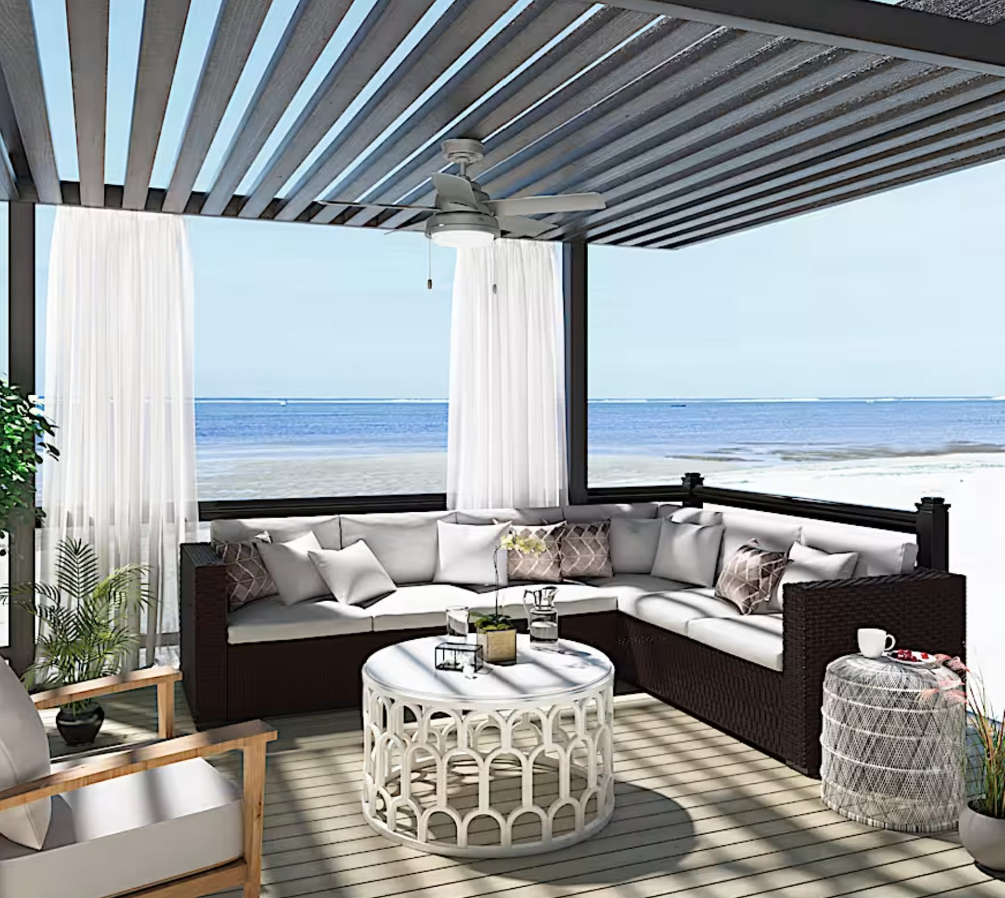 Seawall Outdoor with LED Light 44 inch