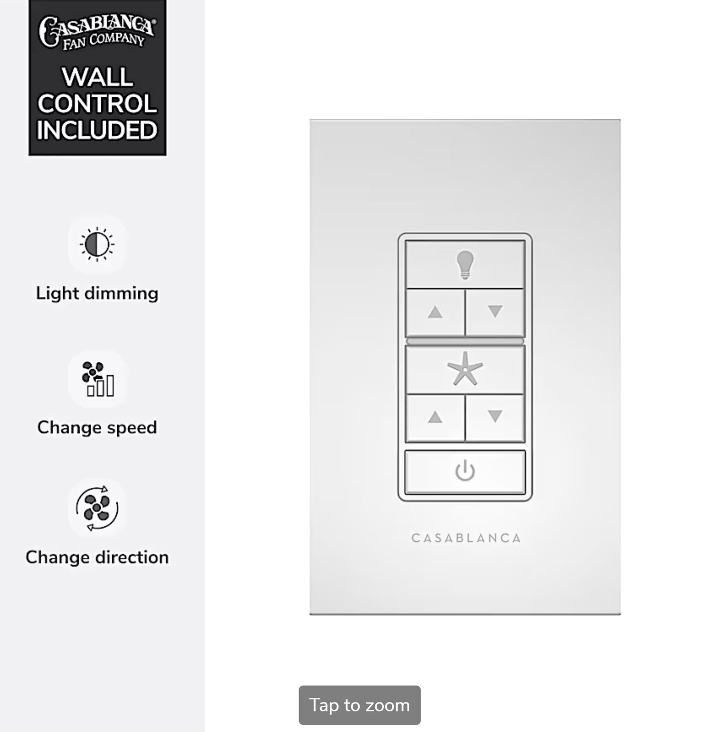 Azalea Outdoor Energy Star DC with LED Light 60 inch with remote and wall control- White