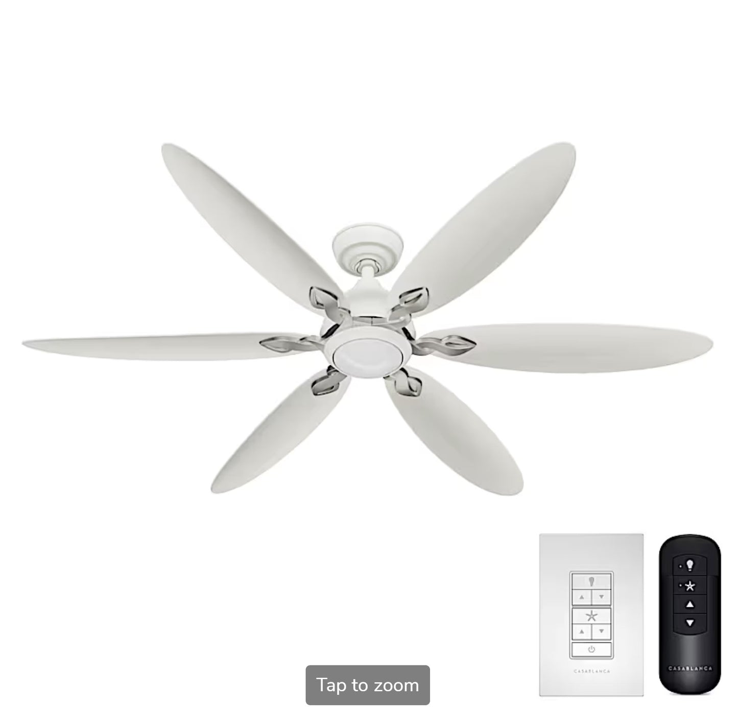 Azalea Outdoor Energy Star DC with LED Light 60 inch with remote and wall control- White