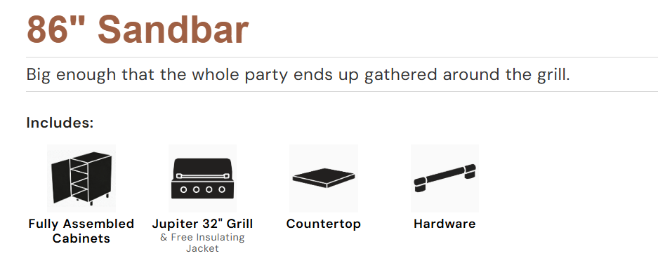WeatherStrong 86" Sandbar HDPE Outdoor Kitchen Island