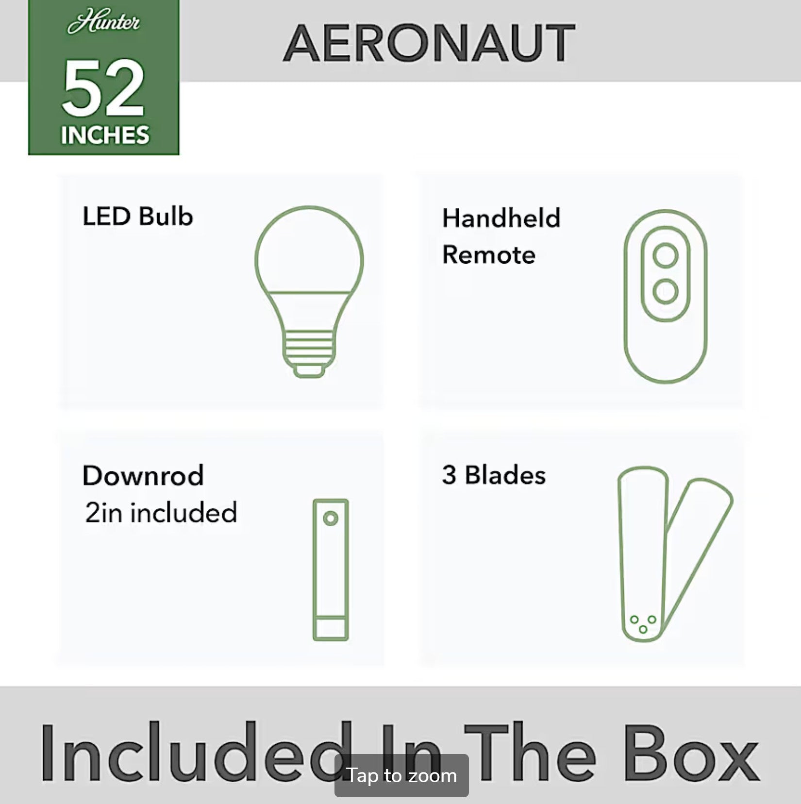 Aeronaut Outdoor Smart Fan with LED Light 52 inch with Remote - Sunzout Outdoor Spaces LLC