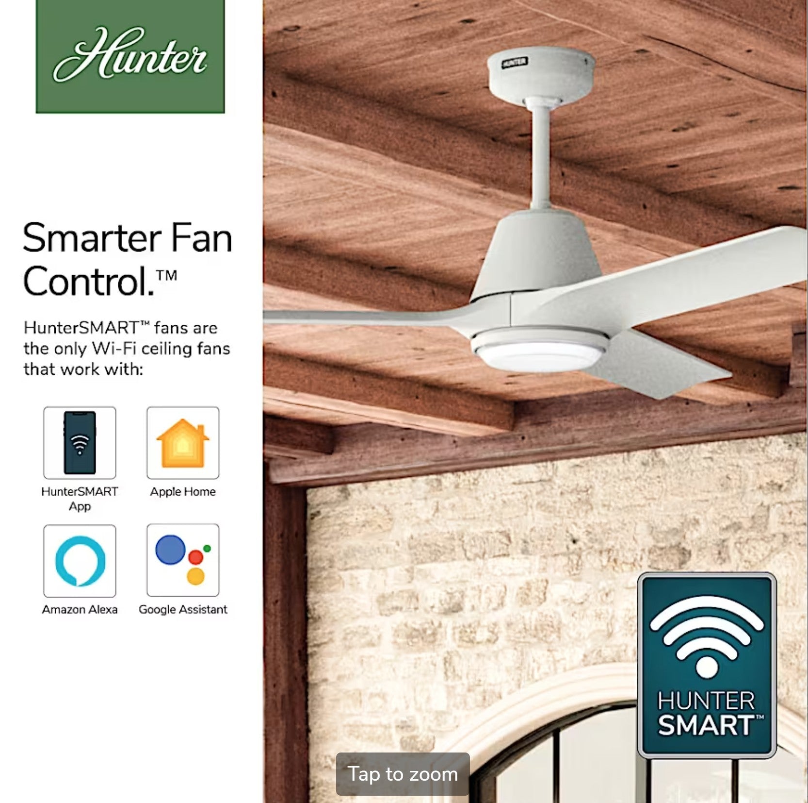 Aeronaut Outdoor Smart Fan with LED Light 52 inch with Remote - Sunzout Outdoor Spaces LLC