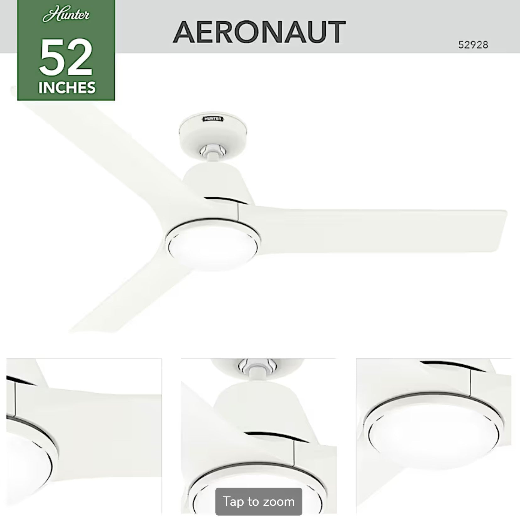 Aeronaut Outdoor Smart Fan with LED Light 52 inch with Remote - Sunzout Outdoor Spaces LLC