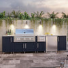 10 1/2 Ft WeatherStrong Outdoor Kitchen Island Ready For Grill, Side Burner & Refrigerator