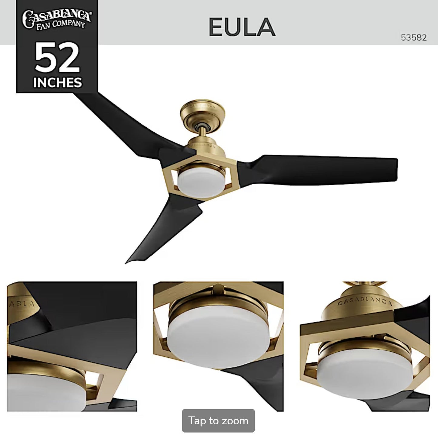Eula Outdoor ENERGY STAR DC with LED Light 52 inch with remote and wall control - Sunzout Outdoor Spaces LLC