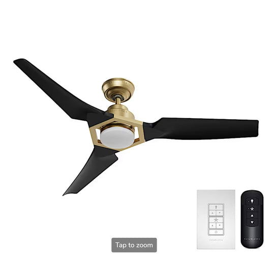 Eula Outdoor ENERGY STAR DC with LED Light 52 inch with remote and wall control - Sunzout Outdoor Spaces LLC