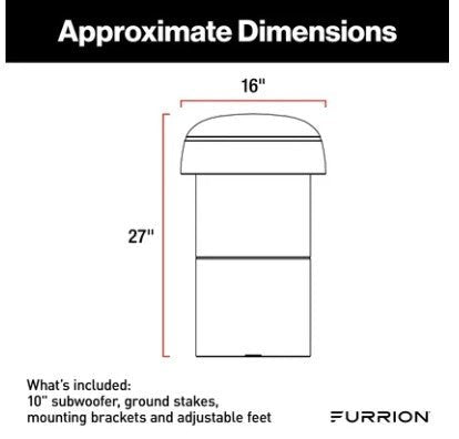 Furrion Aurora 10" Multi - Mount DVC Subwoofer - Veranda Series - Sunzout Outdoor Spaces LLC