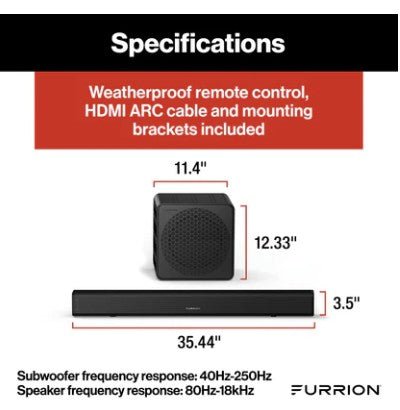 Furrion Aurora 2.1 Outdoor Soundbar Speaker with Wireless Subwoofer - Sunzout Outdoor Spaces LLC