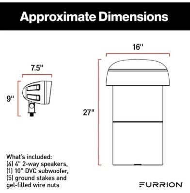 Furrion Aurora 4.1 Landscape Speaker System - Veranda Series - Sunzout Outdoor Spaces LLC