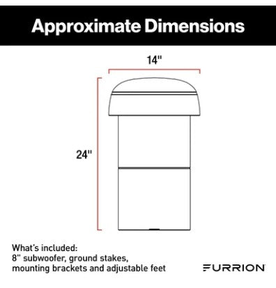 Furrion Aurora 8" Multi - Mount DVC Subwoofer - Terrace Series - Sunzout Outdoor Spaces LLC