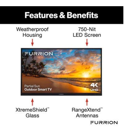 Furrion Aurora Partial - Sun 4K LED Outdoor Smart TV - Sunzout Outdoor Spaces LLC