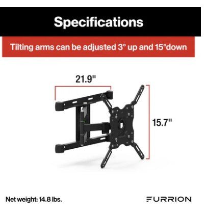 Furrion Aurora Universal Full - Motion Outdoor TV Wall Mount - Sunzout Outdoor Spaces LLC