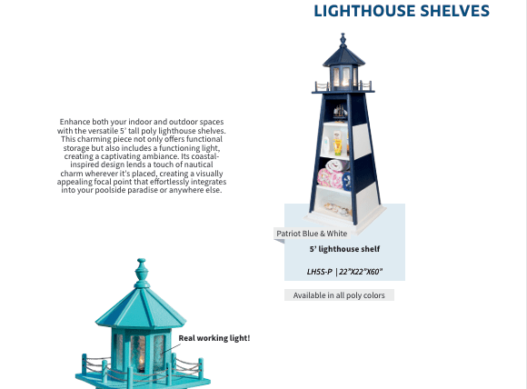 Garden Lighthouse Shelves - Sunzout Outdoor Spaces LLC
