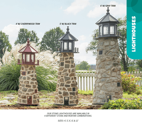 Garden Lighthouse - Stone - Sunzout Outdoor Spaces LLC