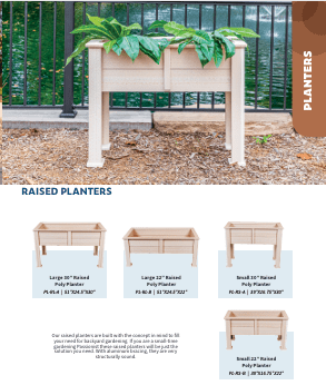 Garden Raised Poly Planter - Sunzout Outdoor Spaces LLC
