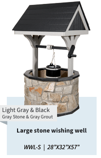 Garden Wishing Well - Stone - Sunzout Outdoor Spaces LLC