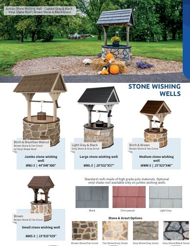 Garden Wishing Well - Stone - Sunzout Outdoor Spaces LLC