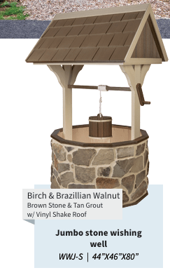 Garden Wishing Well - Stone - Sunzout Outdoor Spaces LLC