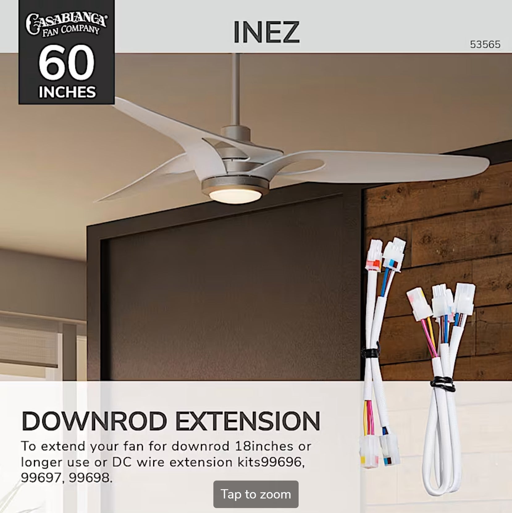 Inez Outdoor ENERGY STAR DC with LED Light 60 inch with remote and wall control - Sunzout Outdoor Spaces LLC