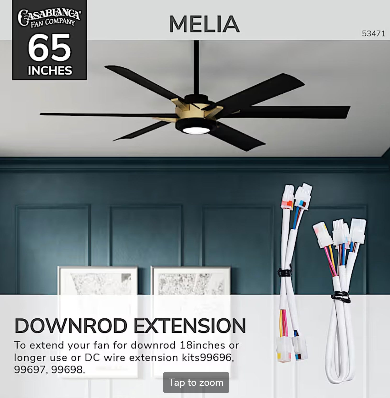 Melia Outdoor ENERGY STAR DC with LED Light 65 inch with remote and wall control - Sunzout Outdoor Spaces LLC