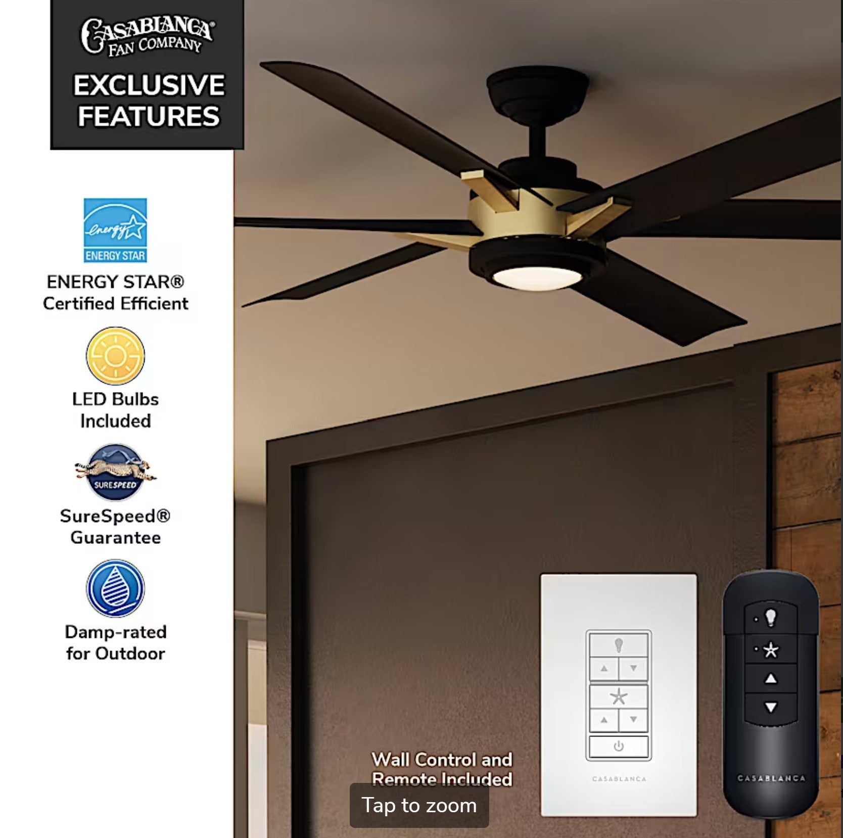 Melia Outdoor ENERGY STAR DC with LED Light 65 inch with remote and wall control - Sunzout Outdoor Spaces LLC