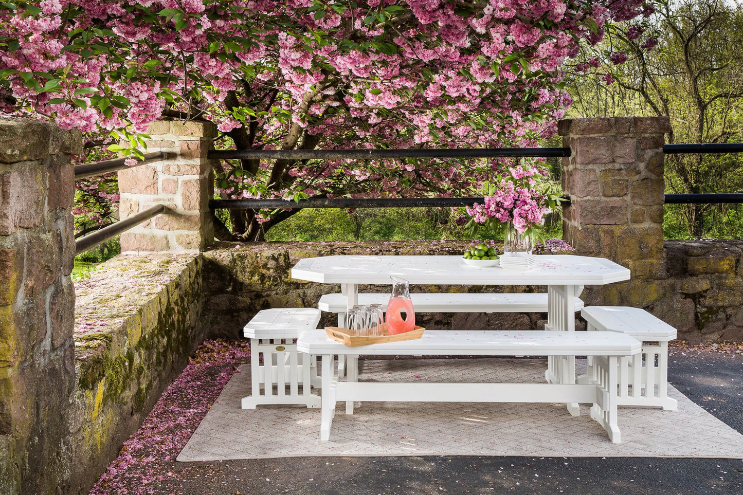 Mission Outdoor Dining Furniture - 48" with Benches - Sunzout Outdoor Spaces LLC