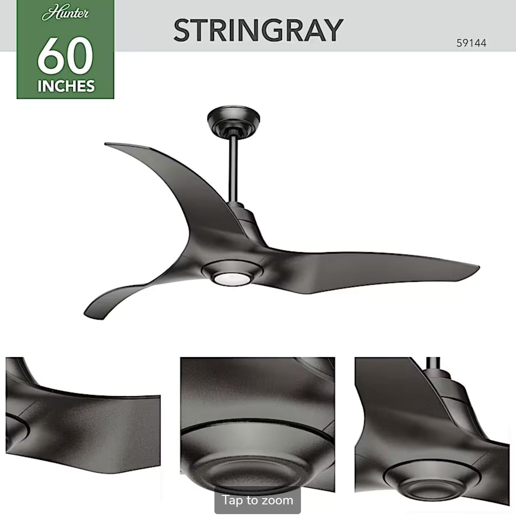 Stingray Outdoor ENERGY STAR DC with LED Light 60 inch with remote - Sunzout Outdoor Spaces LLC