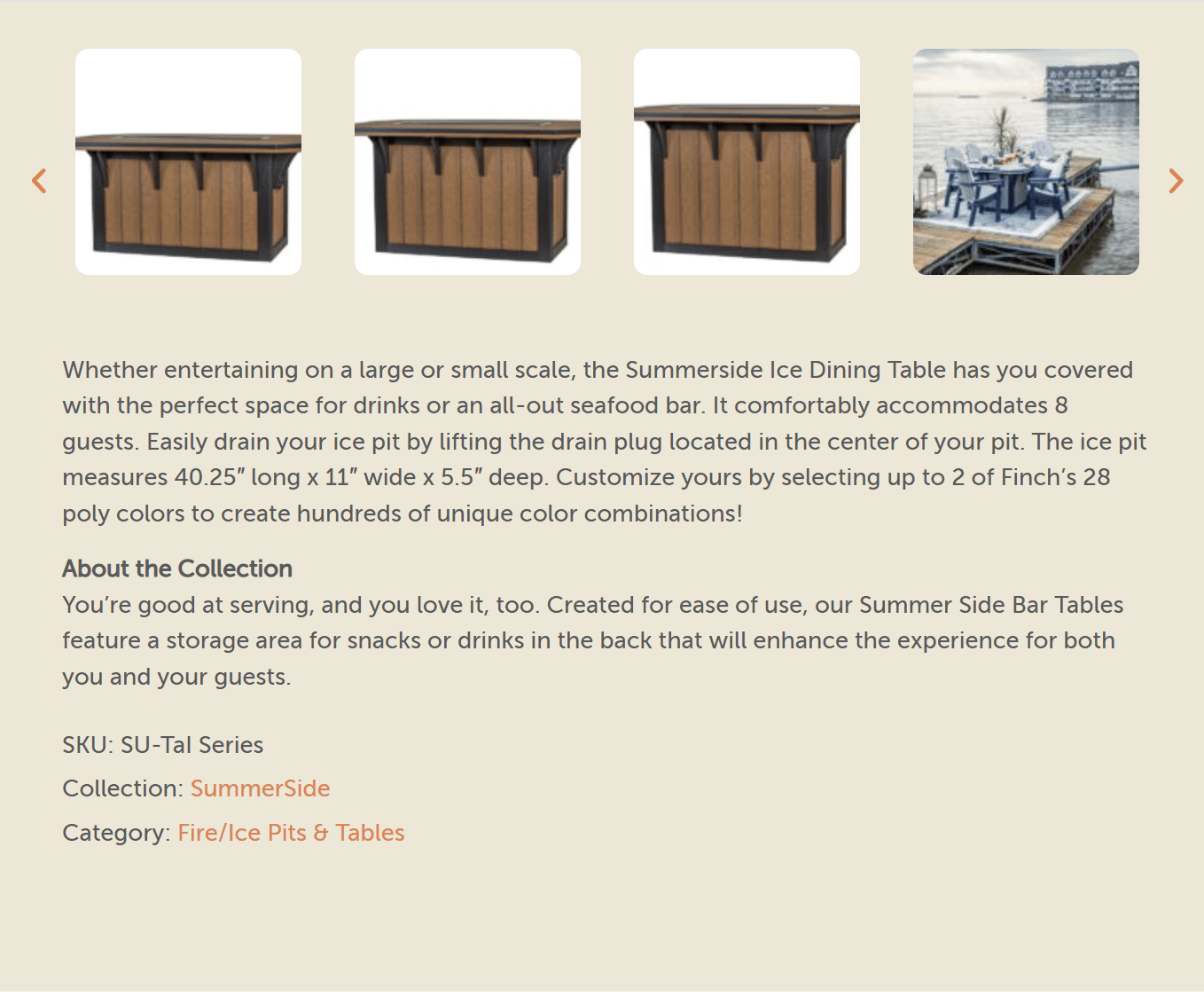 Summerside Ice Table FREE SHIPPING - Sunzout Outdoor Spaces LLC