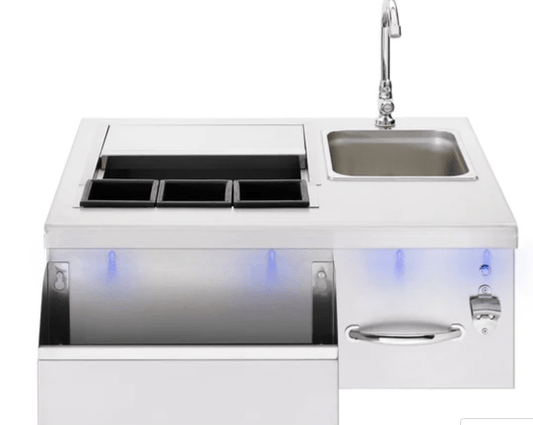TrueFlame 30" Lighted Beverage & Prep Station - TF - BC - 30L - Sunzout Outdoor Spaces LLC