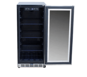 TrueFlame AMD 15" Outdoor Rated Fridge with Glass Door - AMD - RFR - 15G - Sunzout Outdoor Spaces LLC