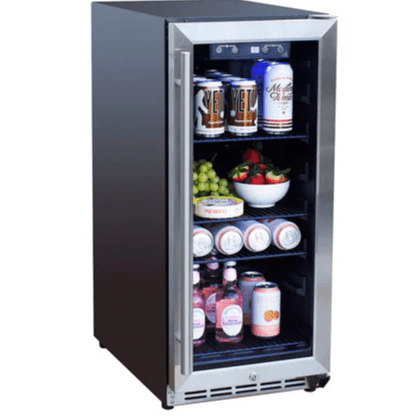 TrueFlame AMD 15" Outdoor Rated Fridge with Glass Door - AMD - RFR - 15G - Sunzout Outdoor Spaces LLC