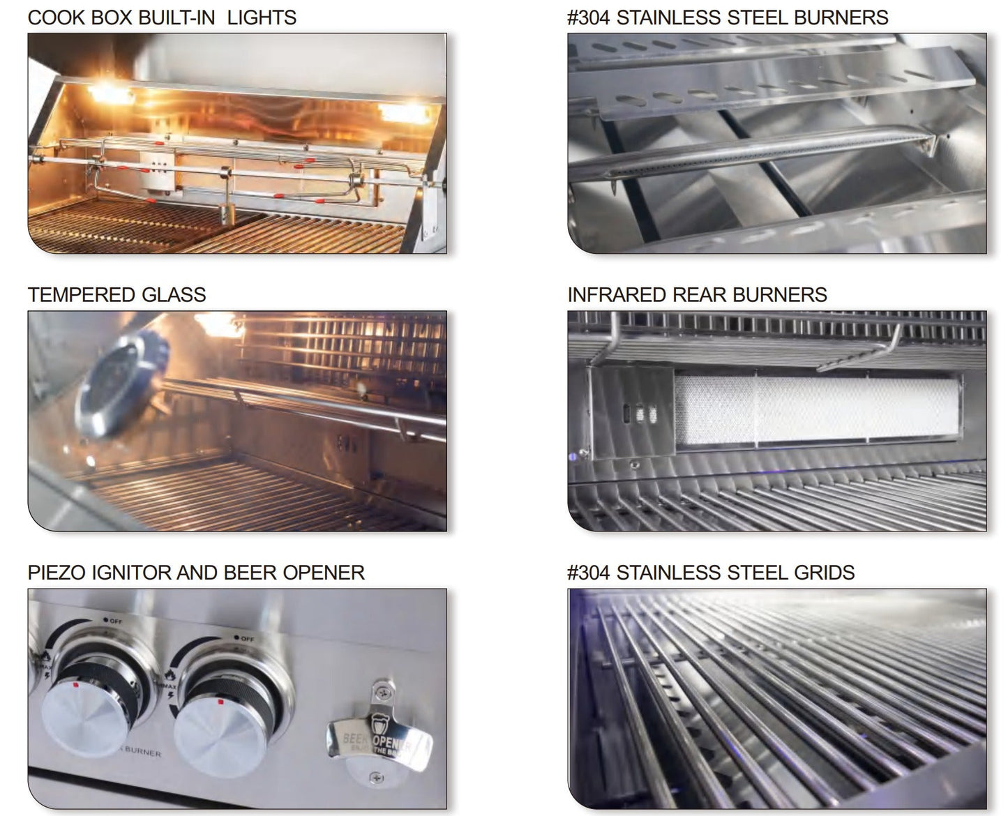 114 inch Outdoor Kitchen, Stainless Steel with 5 burner grill, rotisserie, full cabinet and Double Refrigerator - Sunzout Outdoor Spaces LLC