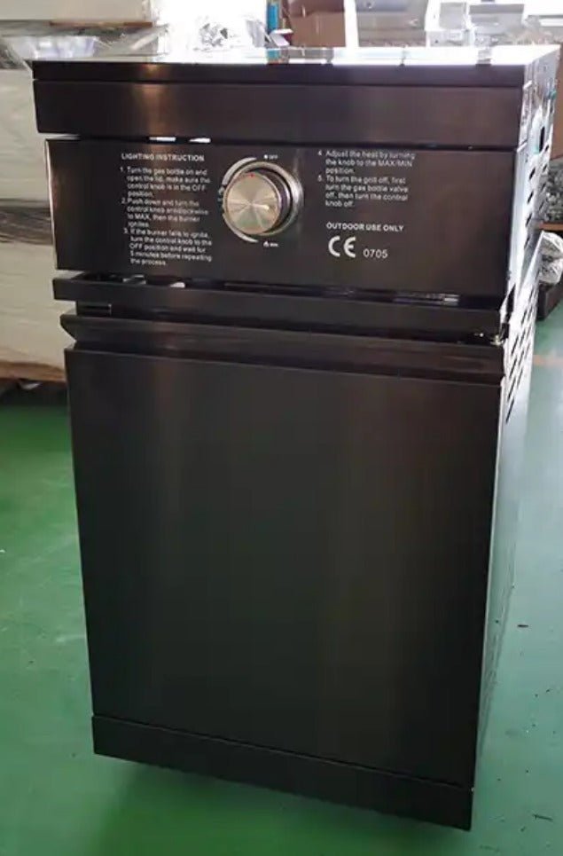 20 inch Black Stainless Steel Modular Side burner Cabinet. Combine to build your own Outdoor Modular Kitchen - Sunzout Outdoor Spaces LLC