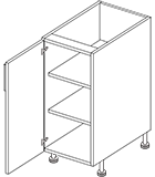 24 inch Deep Single Full Height Doors, Two Shelves. Outdoor Composite Cabinet - Sunzout Outdoor Spaces LLC