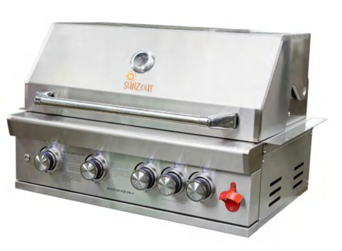 8ft Colored Stainless Steel Modular Outdoor Kitchen with Built in grill, Sink and side burner available in multiple colors and countertops - Sunzout Outdoor Spaces LLC