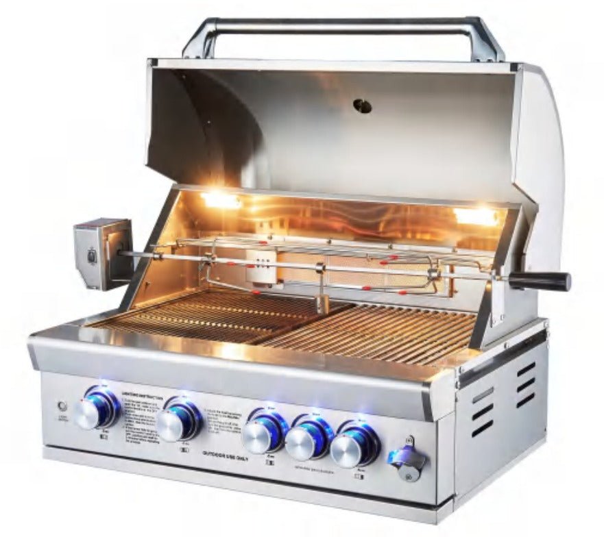8ft Designer Series Charcoal Steel Outdoor Kitchen, 32 inch Grill and Refrigerator - Sunzout Outdoor Spaces LLC