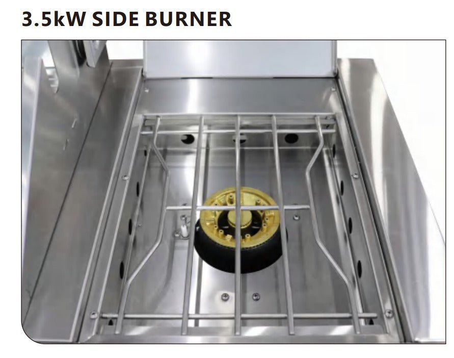 9 ft by 12 ft White Stainless Steel Outdoor Kitchen with 7 burner grill, Griddle, Side Burner, Pizza Oven, Sink and Double Refrigerator - Sunzout Outdoor Spaces LLC