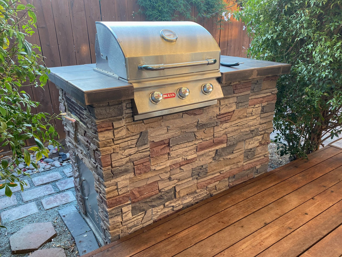 9ft Manufactured Stacked Stone Outdoor Kitchen Island, Ready to assemble, RTA. Countertops and Appliances sold separately - Sunzout Outdoor Spaces LLC