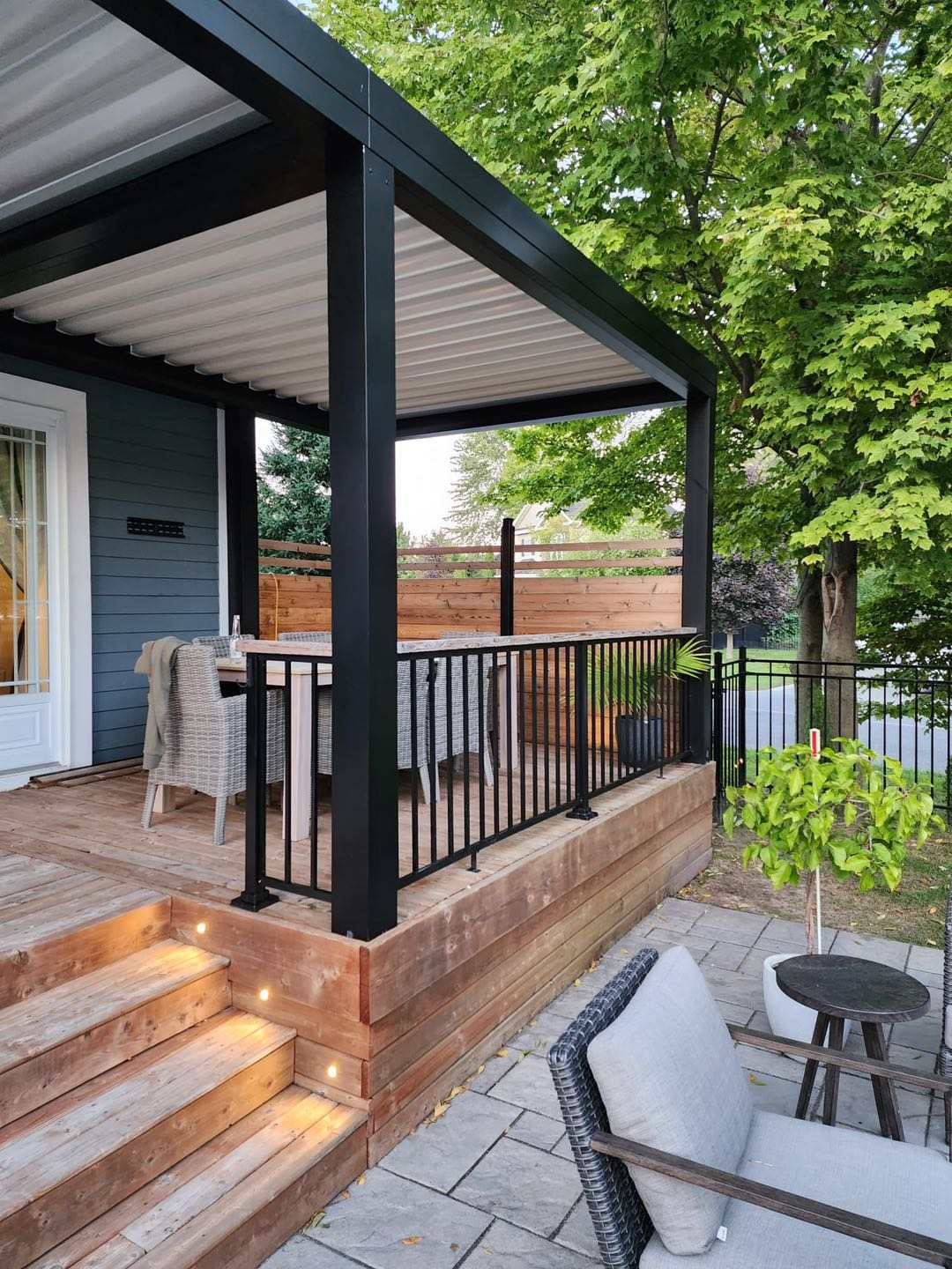 Aluminum Pergola Roof Kit Patio Cover with Motorized Louvered Roof - Sunzout Outdoor Spaces LLC