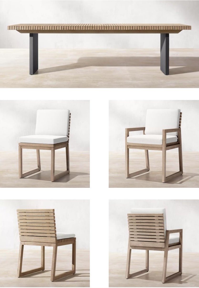 Boca Grande Collection- Modern Teak Dining Set - Sunzout Outdoor Spaces LLC
