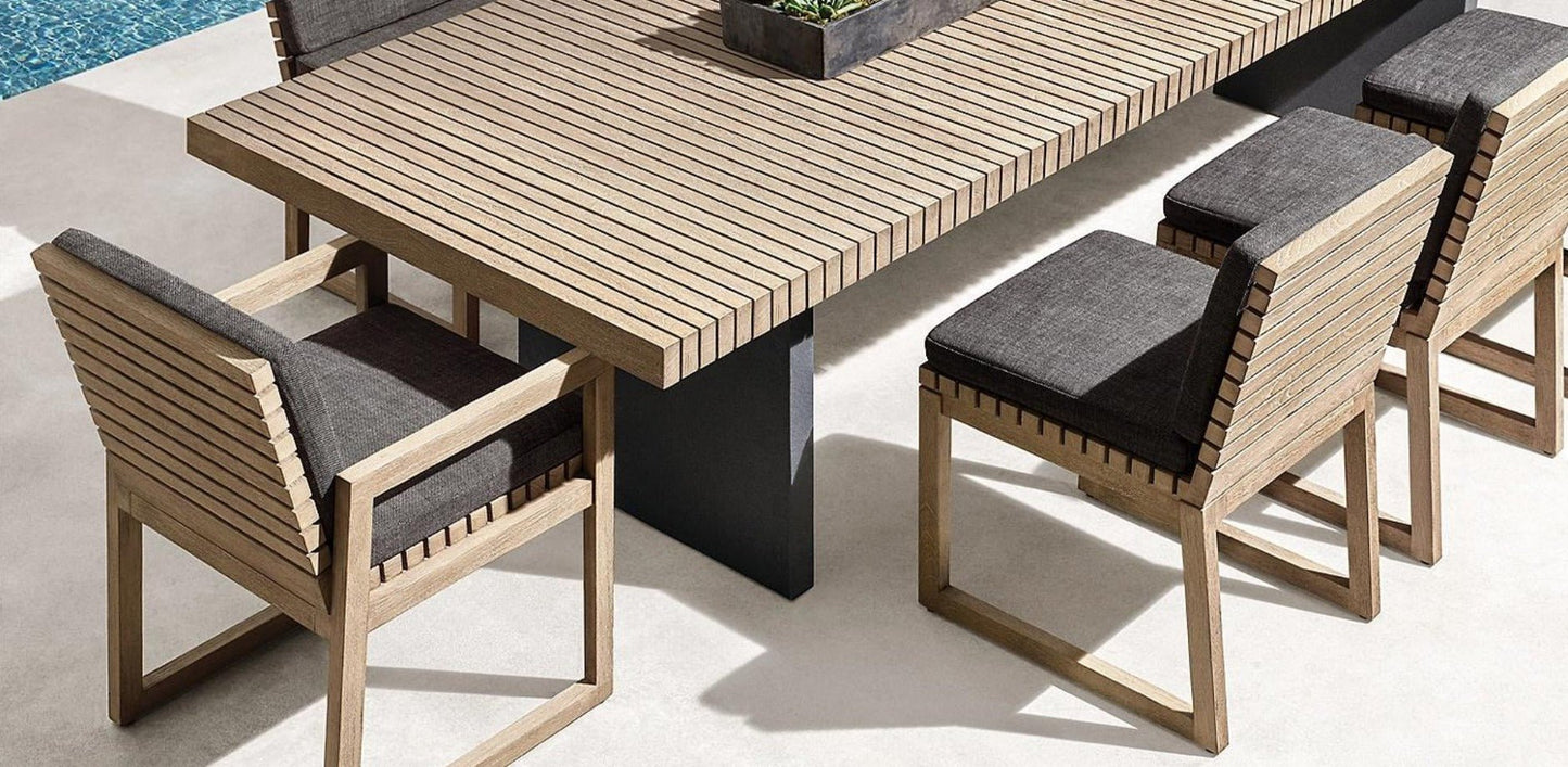 Boca Grande Collection- Modern Teak Dining Set - Sunzout Outdoor Spaces LLC