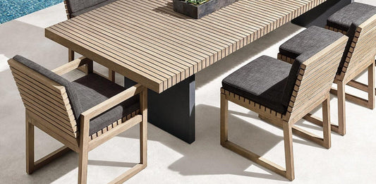 Boca Grande Collection- Modern Teak Dining Set - Sunzout Outdoor Spaces LLC