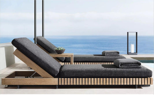 Boca Grande Collection- Modern Teak Modular Sun Lounger - Sunzout Outdoor Spaces LLC