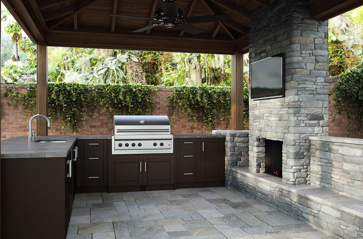Composite L-Shaped Outdoor Kitchen Pre- Assembled Cabinet Set - Sunzout Outdoor Spaces LLC