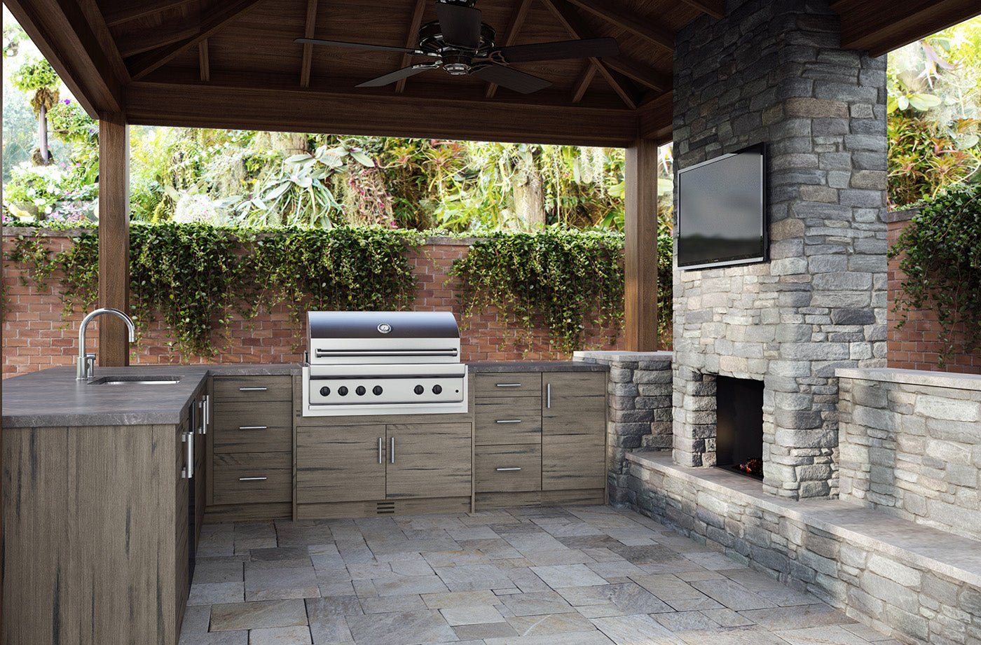 Composite L-Shaped Outdoor Kitchen Pre- Assembled Cabinet Set - Sunzout Outdoor Spaces LLC