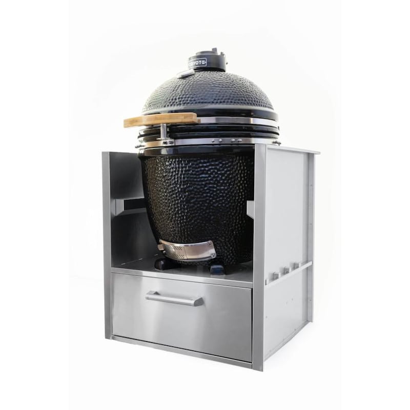 Coyote Asado Ceramic Grill w/ Asado Smoker Insert Sleeve - Sunzout Outdoor Spaces LLC
