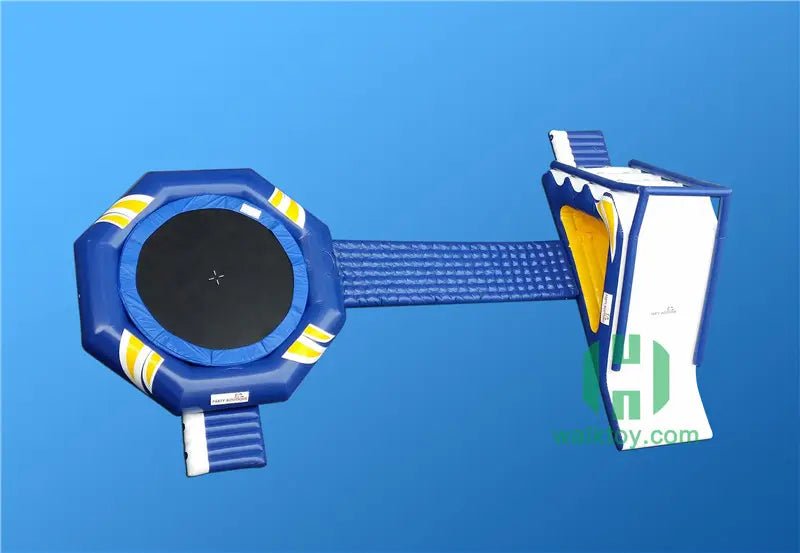 Floating Inflatable Land or Water Park Trampoline with Slide - Sunzout Outdoor Spaces LLC